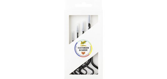 Set de vrilles pour châtaignes, inox, 4 pièces, noir