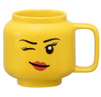 WINKING GIRL coffee cup, 255 ml, yellow