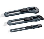 Set de cutters, plastique, lame: 9/18 mm, 3 pièces
