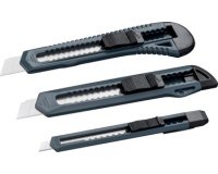 Set de cutters, plastique, lame: 9/18 mm, 3 pièces