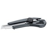 Cutter, plastique, lame 18 mm, avec bouton rotatif