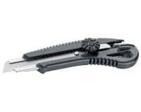 Cutter, plastique, lame 18 mm, avec bouton rotatif