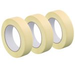 Crepe paper tape, 48 mm x 50 m, pack of 3, cream