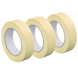 Ruban de papier crêpé, 30 mm x 50 m, lot de 3, crème