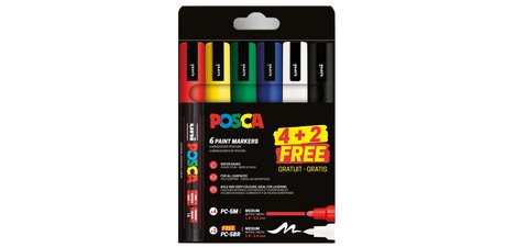 Marqueur à pigment 4 x PC-5M + 2 x PC-5BR GRATUIT