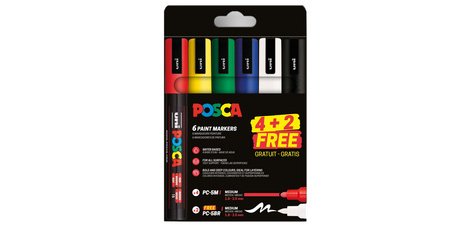 Marqueur à pigment 4 x PC-5M + 2 x PC-5BR GRATUIT