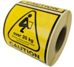 Étiquette d'avertissement 'CAUTION OVER 20 KG'
