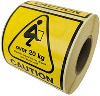 Étiquette d'avertissement 'CAUTION OVER 20 KG'