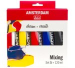 ROYAL TALENS AMSTERDAM Set de peinture acrylique, 5x 120 ml