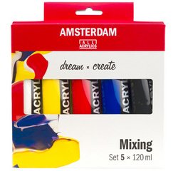 ROYAL TALENS AMSTERDAM Set de peinture acrylique, 5x 120 ml