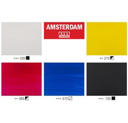 ROYAL TALENS AMSTERDAM Set de peinture acrylique, 5x 120 ml
