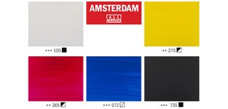 ROYAL TALENS AMSTERDAM Set de peinture acrylique, 5x 120 ml