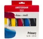 ROYAL TALENS AMSTERDAM Set de peinture acrylique, 5x 120 ml