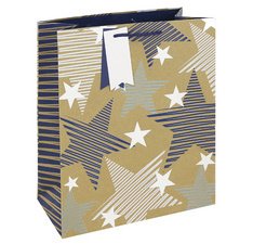 Gift bag 'Kraft stars', large