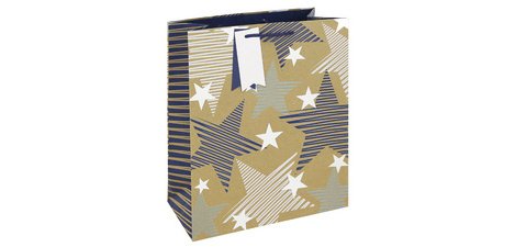 Gift bag 'Kraft stars', large