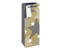 Sac cadeau pour bouteille 'Kraft étoiles'