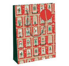 Clairefontaine Gift Bag - 26.5x14x33cm - Christmas Facades - Red/Green