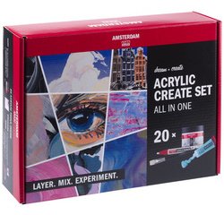ROYAL TALENS AMSTERDAM Kit de peinture acrylique, 20 pièces