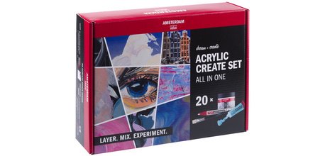 ROYAL TALENS AMSTERDAM Kit de peinture acrylique, 20 pièces