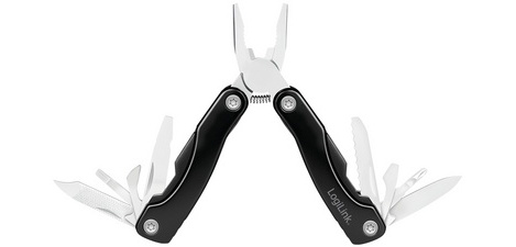 Multifunction tool, in a black nylon case