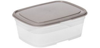 Boîte de conservation, 0,8 L, gris / transparent