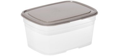 Boîte de conservation, 1,0 L, gris / transparent