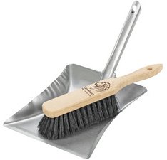 Veegborstel en blik zonder lipje - metaal