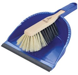 Veegborstel en blik met lipje 'Mops & Grumpy Cat'