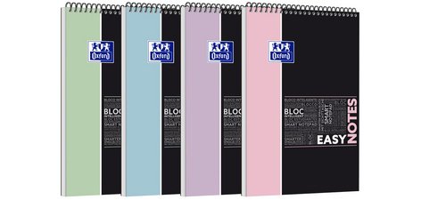Etudiants Bloc-notes à spirale EASYNOTES Pastel, A4+