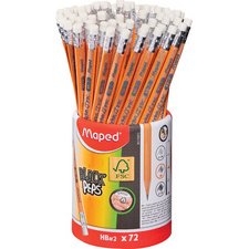 Crayon BLACK'PEPS, avec gomme, pot de 72