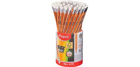 BLACK'PEPS Bleistift, mit Radiergummi, Topf mit 72
