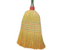 Balai paille de riz, manche en bois, 6 fils