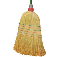 Balai paille de riz, manche en bois, 6 fils
