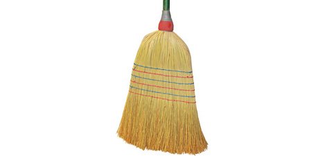 Balai paille de riz, manche en bois, 6 fils