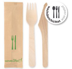 Jeu de couverts Simple, en bouleau, 2 pièces
