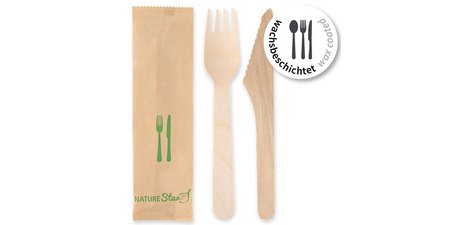 Jeu de couverts Simple, en bouleau, 2 pièces