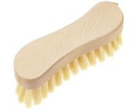 Schuurborstel 'eco' natuurlijk hout S-vormig