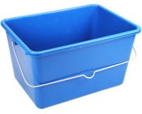 Emmer met handvat in staal 12 liter blauw