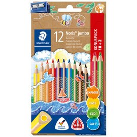 Crayon de couleur Noris jumbo, étui 10+2