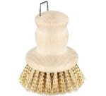 Brosse pour casseroles, bois naturel, rond