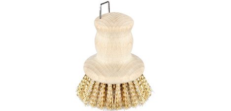 Brosse pour casseroles, bois naturel, rond