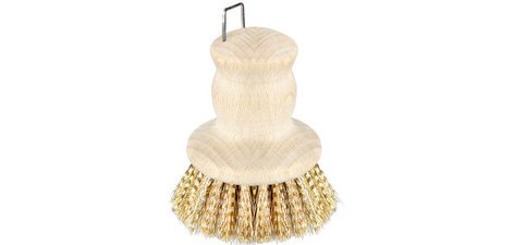 Brosse pour casseroles, bois naturel, rond