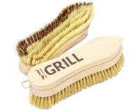 Brosse métallique 'GRILL', bois naturel