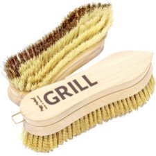 Brosse métallique 'GRILL', bois naturel