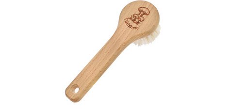 Brosse à champignons, bois naturel, rond