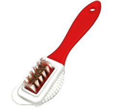Brosse pour chaussures en daim, rouge/blanc