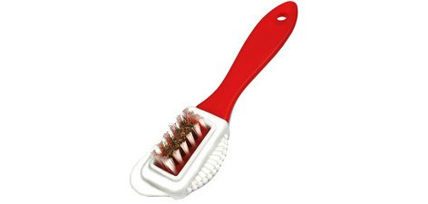 Brosse pour chaussures en daim, rouge/blanc