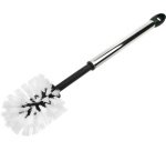 Brosse de toilettes, manche chromé, tête ronde