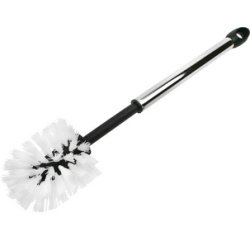 Brosse de toilettes, manche chromé, tête ronde