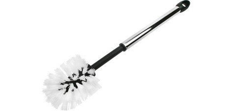 Brosse de toilettes, manche chromé, tête ronde